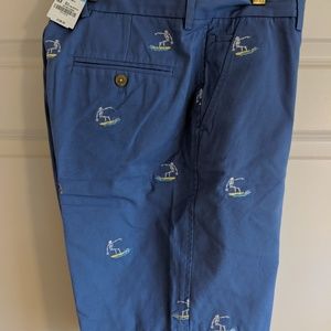 Men's J. McLaughlin Blue Shorts Embroidered Skelet